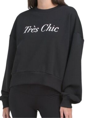 Cinq Sept Tres Chic Black Crewneck Sweater